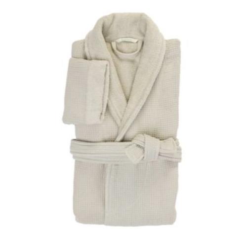Haven Waffle Large/X-Large Organic Cotton Robe in Lunar Rock