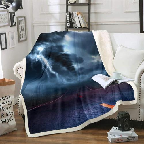 Feelyou Tornado Sherpa Fleece Throw Blanket for Kids Teens Natural Phenomenon Plush Microfiber Blanket 50x60 Inches