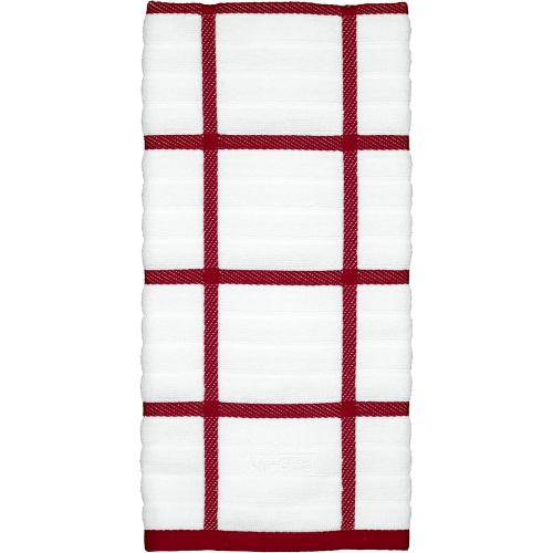 All-Clad Checked Kitchen Towel: Highly Absorbent, Super Soft Long Lasting - 100% Cotton, 17x30 Tea Towel for Cleaning & Drying Dishes, Pans, Glassware, or Countertops, (3-Pack), Chili